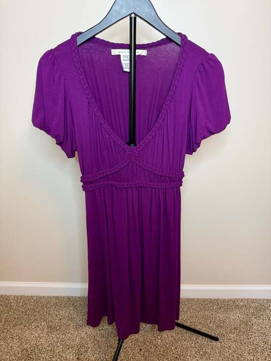 Max Studio Dresses & Skirts - Max Studio Purple Braided Detail Short Sleeve Dress Size S
